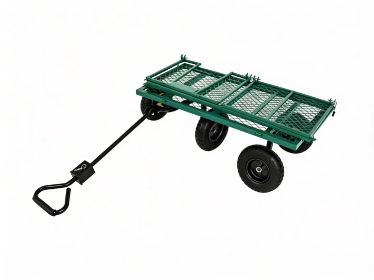 Wózek ogrodowy transportowy 2w1 siatkowy z plandeką 250 kg zielony