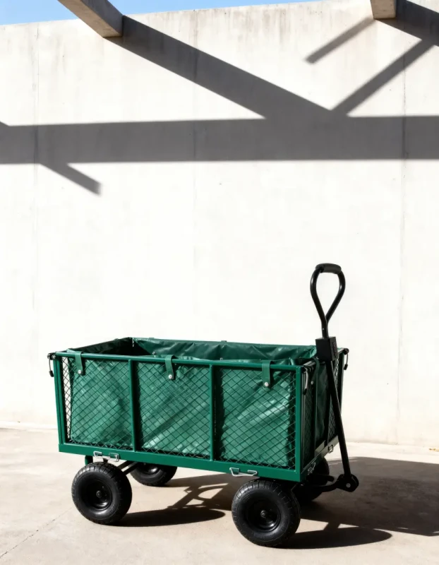 Wózek ogrodowy transportowy 2w1 siatkowy z plandeką 250 kg zielony