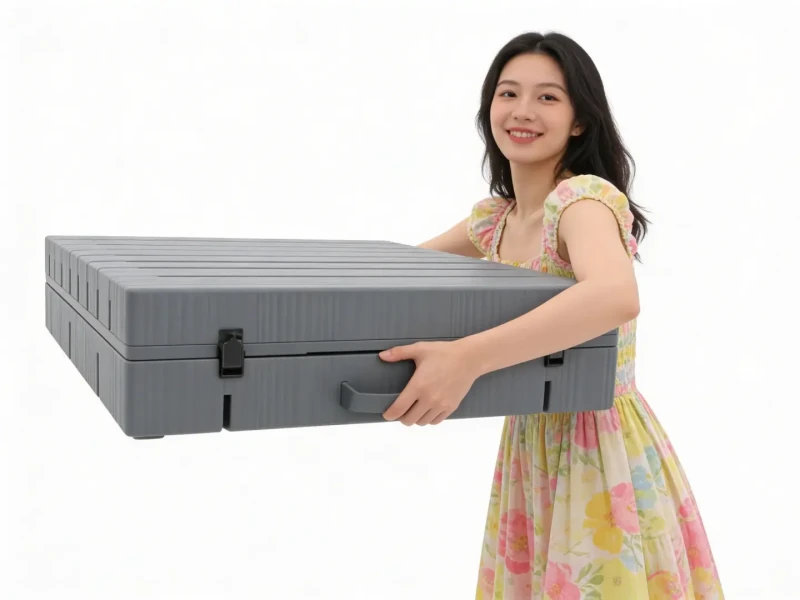 Leżak ogrodowy składany LS02 z tworzywa sztucznego na taras i plażę szary