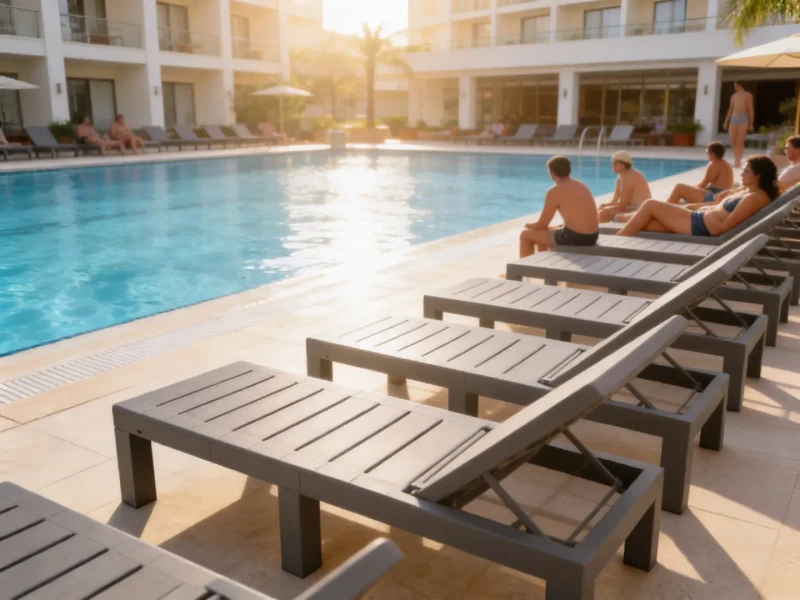 Leżak ogrodowy składany LS02 z tworzywa sztucznego na taras i plażę szary