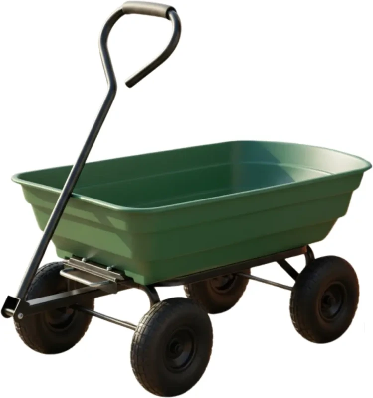 Wózek ogrodowy 3w1 wywrotka taczka przyczepka 220 kg 75 l zielony