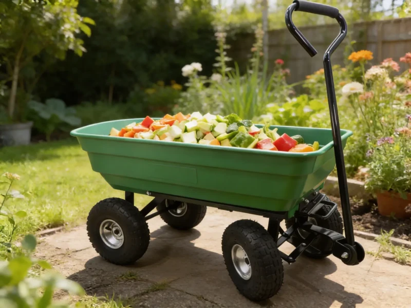 Wózek ogrodowy 3w1 wywrotka taczka przyczepka 220 kg 75 l zielony