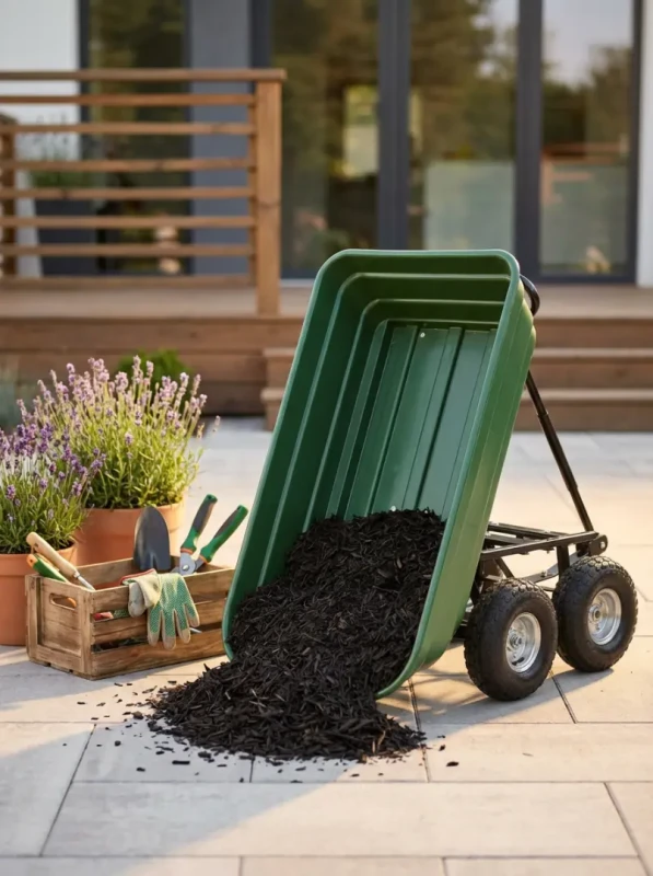 Wózek ogrodowy 3w1 wywrotka taczka przyczepka 220 kg 75 l zielony