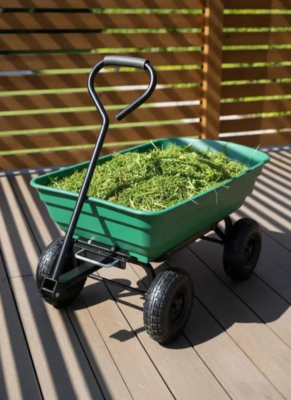 Wózek ogrodowy 3w1 wywrotka taczka przyczepka 220 kg 75 l zielony