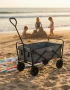 Składany wózek transportowy 2w1 plażowy i ogrodowy 100 kg szary