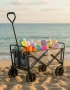 Składany wózek transportowy 2w1 plażowy i ogrodowy 100 kg szary