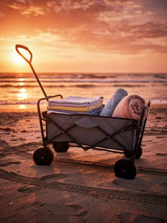 Składany wózek transportowy 2w1 plażowy i ogrodowy 100 kg szary