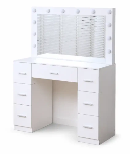 Toaletka z lustrem DT10 LED 7 szuflad biała