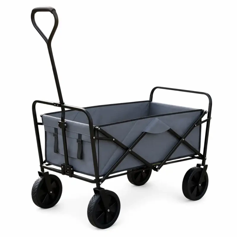 Składany wózek transportowy 2w1 plażowy i ogrodowy 100 kg szary