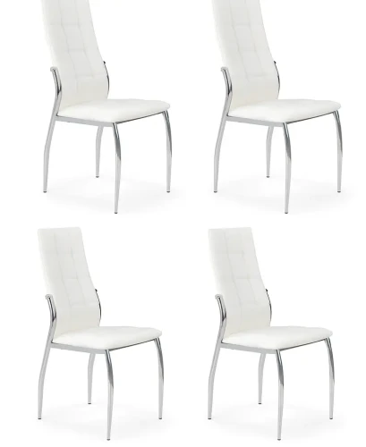 Krzesło K209 eco skóra do jadalni białe komplet 4 szt. OUTLET
