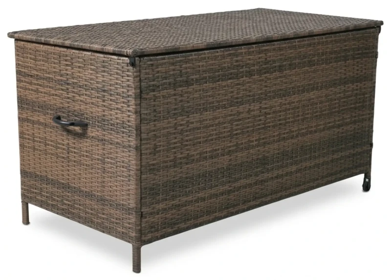 Skrzynia ogrodowa z technorattanu XL 166x76x80 cm 1000 l brązowa