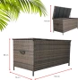 Skrzynia ogrodowa z technorattanu XL 166x76x80 cm 1000 l brązowa