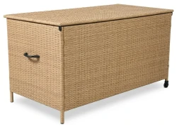Skrzynia ogrodowa technorattanowa na poduszki 1000 l 166x76x80 cm naturalna
