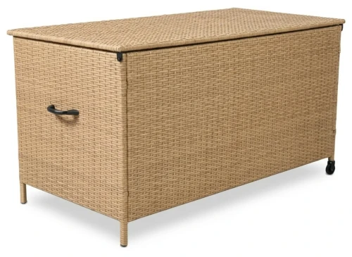 Skrzynia ogrodowa technorattanowa na poduszki 1000 l 166x76x80 cm naturalna