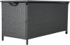 Skrzynia ogrodowa technorattanowa 480 l 133x56x64 cm na poduszki szara