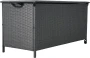 Skrzynia ogrodowa technorattanowa 480 l 133x56x64 cm na poduszki szara