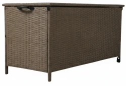 Skrzynia ogrodowa technorattanowa L 480 litrów 133x56x64 cm jasny brąz