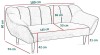 Sofa tapicerowana Molly III w stylu skandynawskim - wymiary