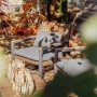 Zestaw mebli ogrodowych Texas szary, aluminium i polirattan, sofa, 2 fotele i stolik