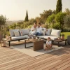 Zestaw mebli ogrodowych Marbella szary aluminiowy z blatami poliwood
