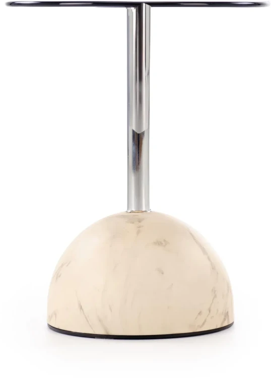 Stolik ława okrągła Ariana 40 cm beżowy marmur / brązowy