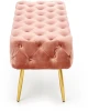 Ławka tapicerowana Athena velvet 100 cm różowa ze złotymi nogami