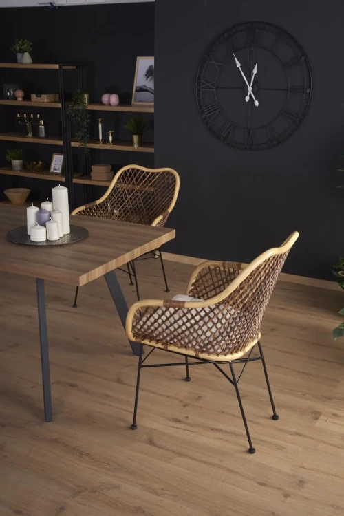 Stół rozkładany Berlin 160-220 cm prostokątny loft orzech miodowy / czarny