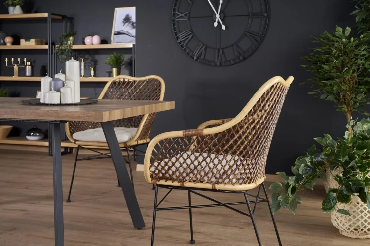 Stół rozkładany Berlin 160-220 cm prostokątny loft orzech miodowy / czarny