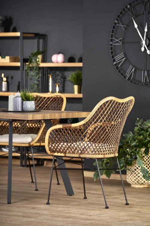 Stół rozkładany Berlin 160-220 cm prostokątny loft orzech miodowy / czarny