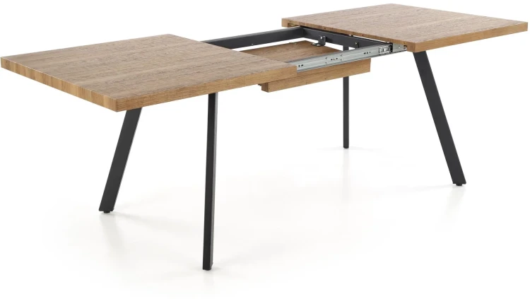 Stół rozkładany Berlin 160-220 cm prostokątny loft orzech miodowy / czarny