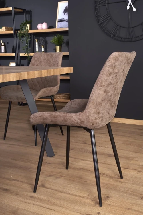 Stół rozkładany Berlin 160-220 cm prostokątny loft orzech miodowy / czarny