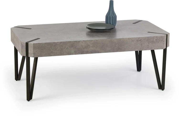 Ława Emily 110 cm prostokątna loft beton / czarny