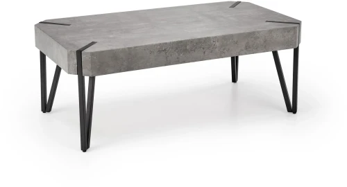 Ława Emily 110 cm prostokątna loft beton / czarny