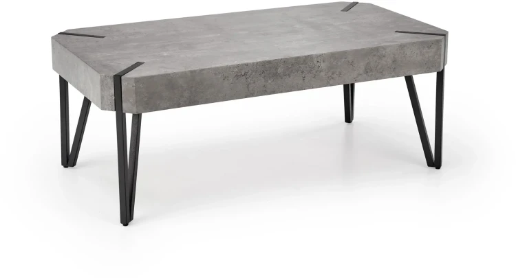 Ława Emily 110 cm prostokątna loft beton / czarny