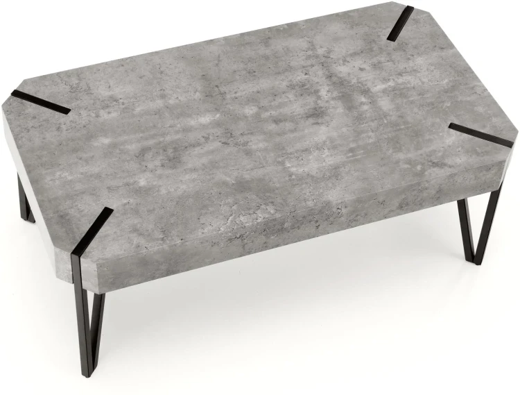 Ława Emily 110 cm prostokątna loft beton / czarny