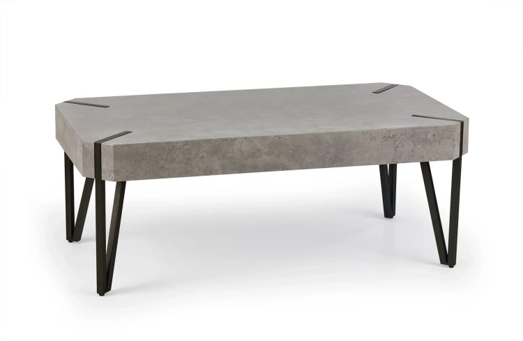 Ława Emily 110 cm prostokątna loft beton / czarny