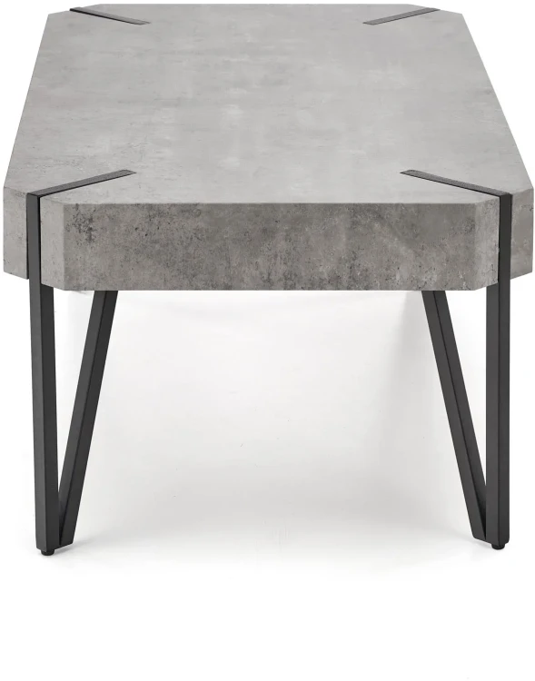 Ława Emily 110 cm prostokątna loft beton / czarny