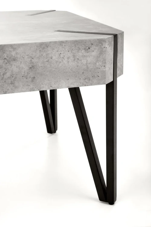 Ława Emily 110 cm prostokątna loft beton / czarny