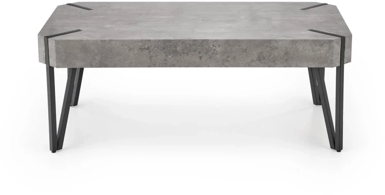 Ława Emily 110 cm prostokątna loft beton / czarny