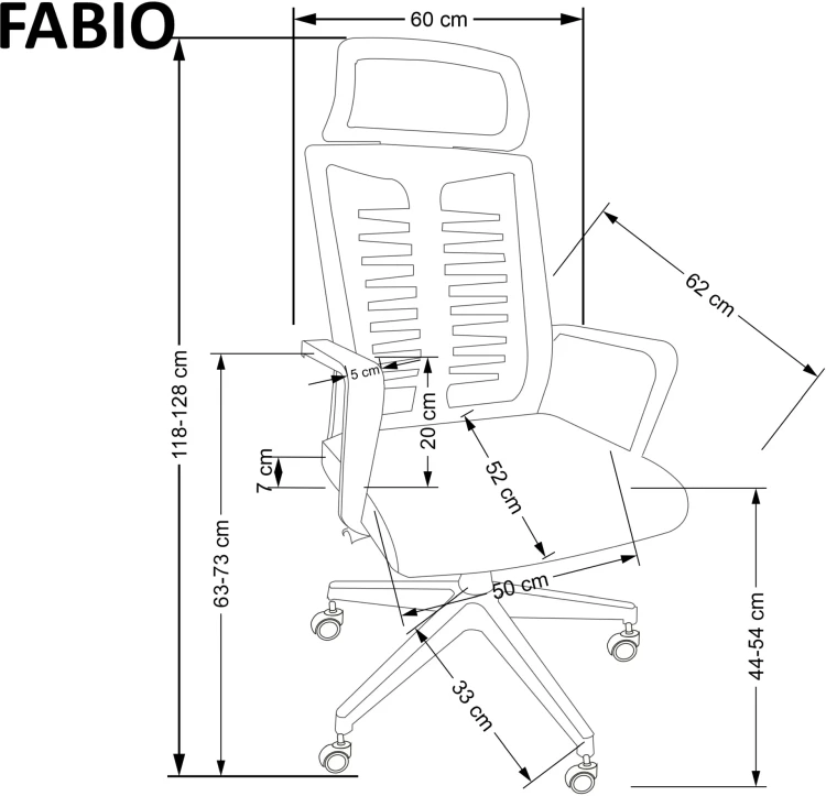 Fotel gabinetowy obrotowy Fabio z mechanizmem TILT czarny