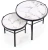 Zestaw 2 ław Fatima okrągły biały marmur / czarny