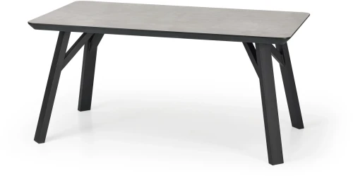 Stół prostokątny Halifax 160 cm 6-osobowy jasny beton / czarny