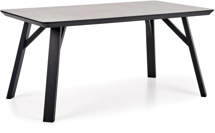 Stół prostokątny Halifax 160 cm 6-osobowy jasny beton / czarny