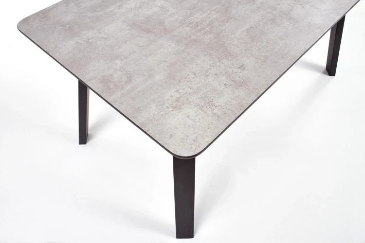 Stół prostokątny Halifax 160 cm 6-osobowy jasny beton / czarny