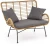Sofa ogrodowa Ikaro XL w stylu boho naturalny / popielaty