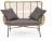 Sofa ogrodowa Ikaro XL w stylu boho naturalny / popielaty