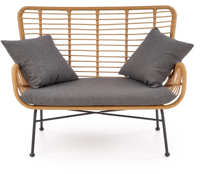 Sofa ogrodowa Ikaro XL w stylu boho naturalny / popielaty