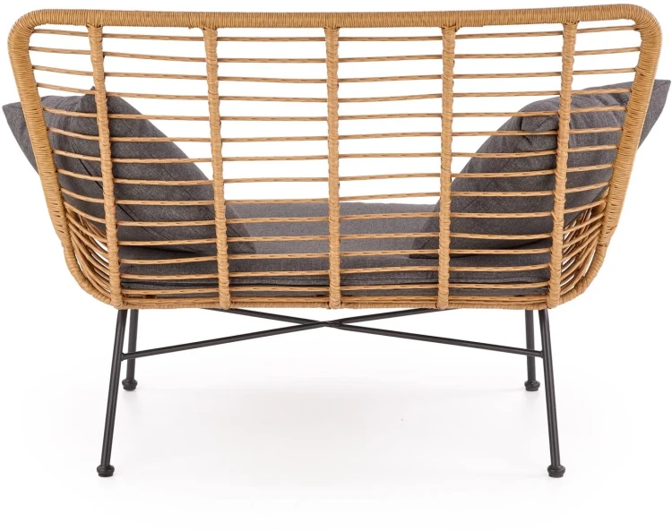Sofa ogrodowa Ikaro XL w stylu boho naturalny / popielaty