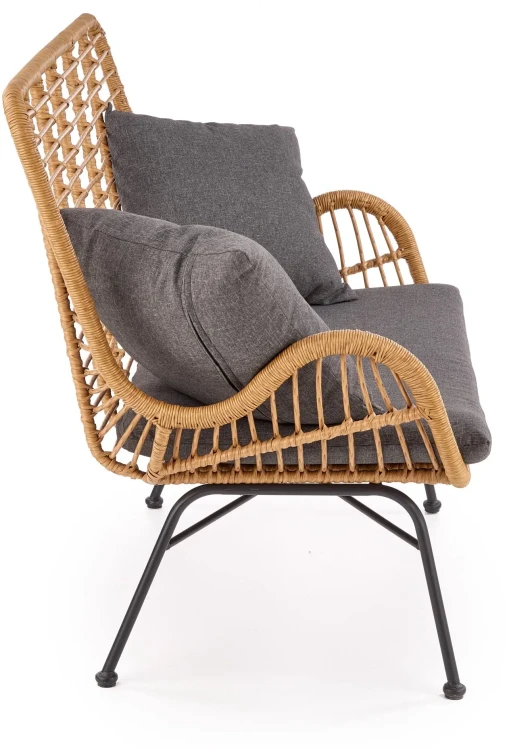 Sofa ogrodowa Ikaro XL w stylu boho naturalny / popielaty