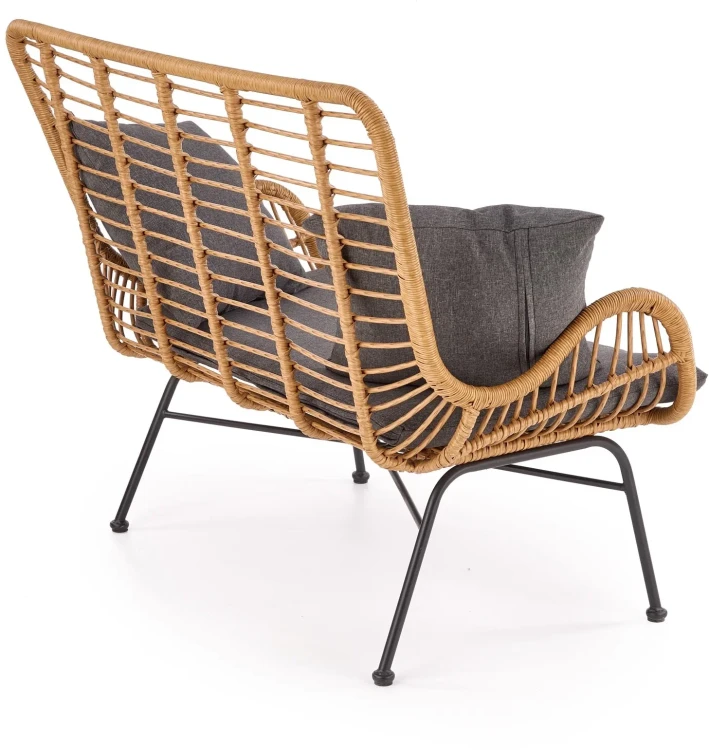 Sofa ogrodowa Ikaro XL w stylu boho naturalny / popielaty